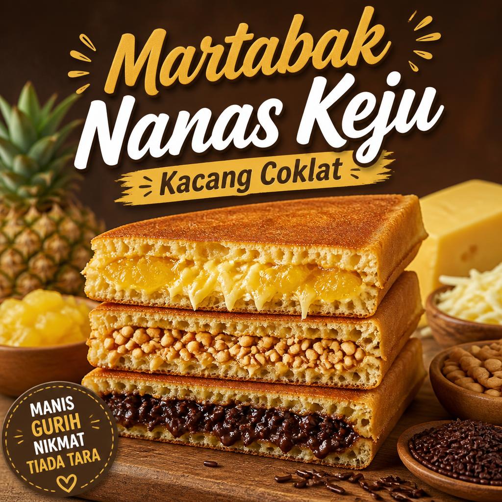 Nanas Keju Kacang Coklat Large Martabak 999 Asli Bandung